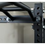 Multi-grip pull-up bar attachment mounted on the FITEK customisable power rack system.