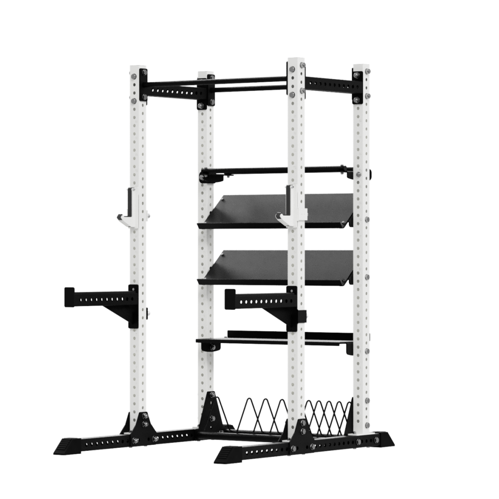Custom black and white FITEK power rack customizer fitout