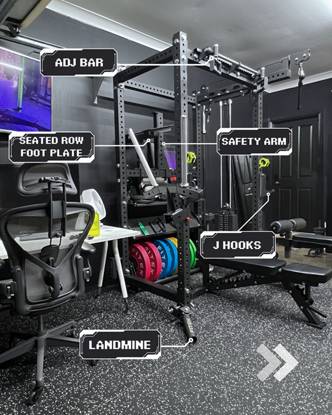FITEK CR1100 Lite with adjustable chin up bar and landmine